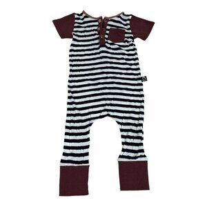 Rags One Piece Romper Striped Burgundy Size 12-18 Months